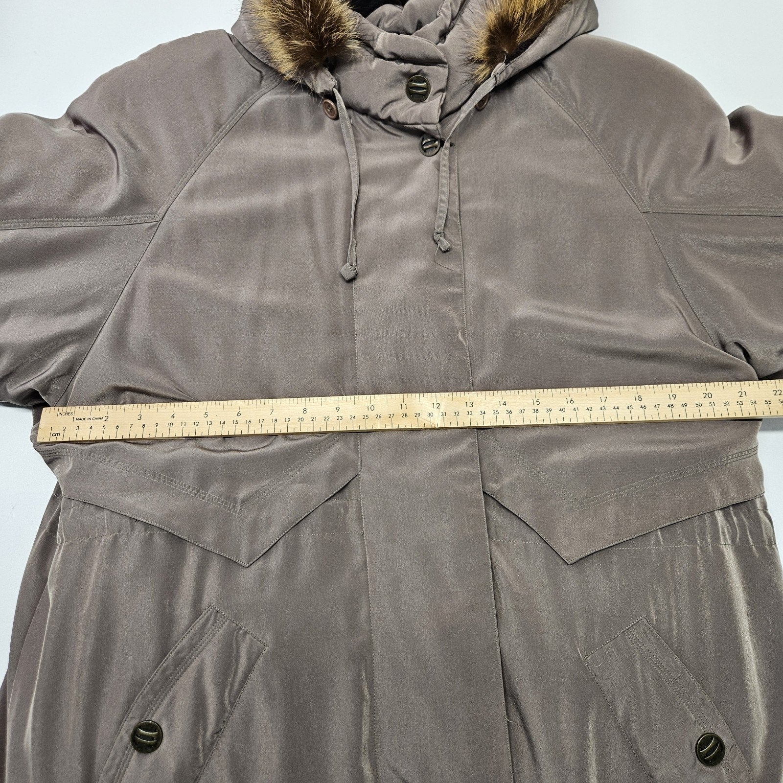 Platinum Utex Women’s Removable Faux Fur Hood Quilted Long Coat Parka