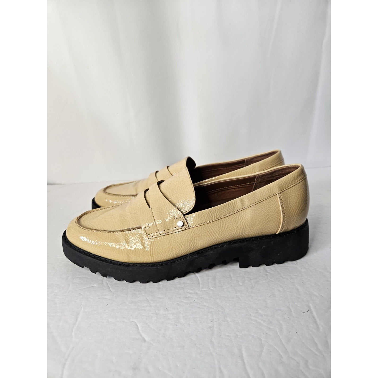Chunky Y2K Design Shoes Franco Sarto Size 9 Womens Balin Lug Sole Penny Loafer