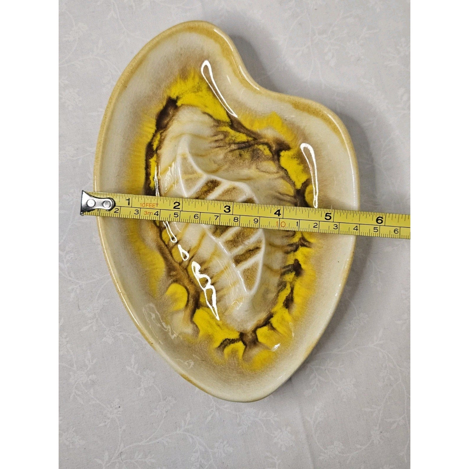 Mid Century Ceramic Ashtray Maddux Of California Handcrafted Art Pottery Yellow