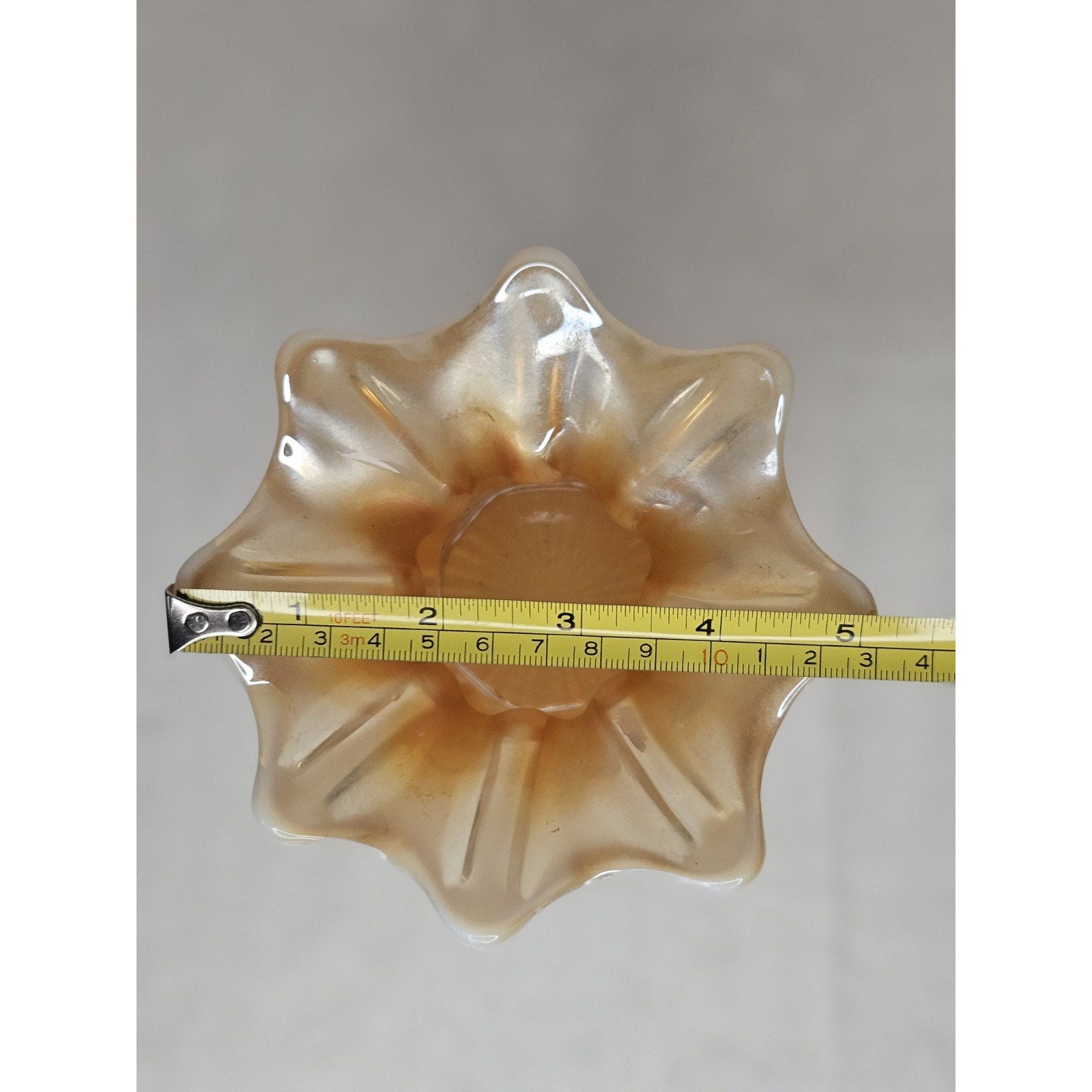 Antique Dugan Ladies Spitoon Wide Rib Autumn Orange Opal. Carnival Glass 5.25"