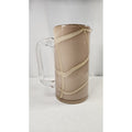 Vintage MCM Hand Blown Glass Pitcher w Handle Nude w Cream Swirls Glass Art