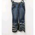 Nwt Vtg Y2K CREST The Collection Patchwork Blue Jean Skirt Maxi Fringe Sz 11/12