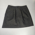 Ann Taylor LOFT Black Metallic Gold Jacquard A-Line Skirt Pockets Size 12