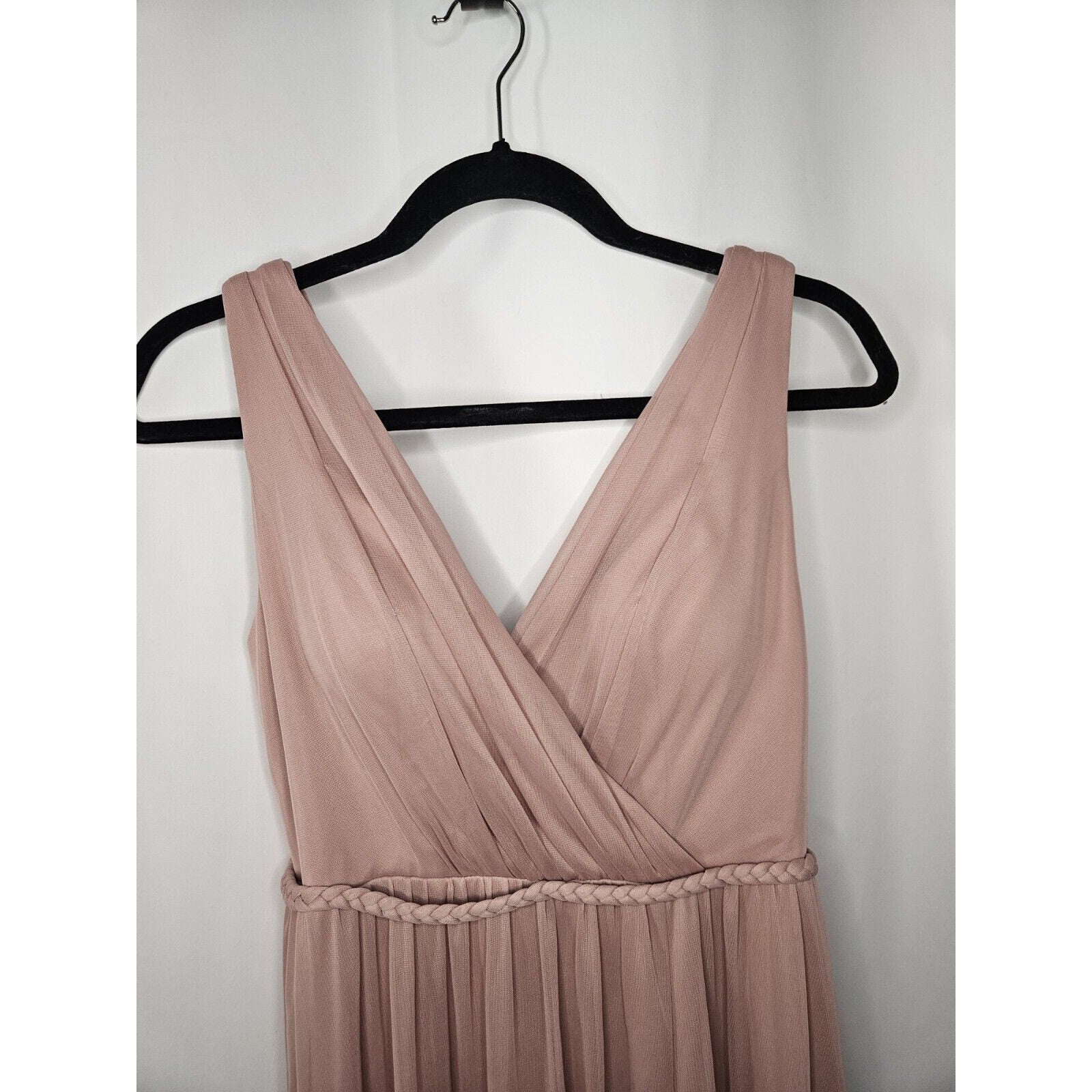 Azazie Womens Tanicia Bridesmaids Dress Pink Pleated Sleeveless Slit Zip Size A6