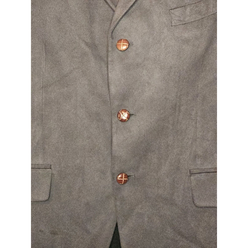 Vintage Chaps Ralph Lauren Blazer Mens 46R XL Dark Gray Faux Suede 3 Buttons
