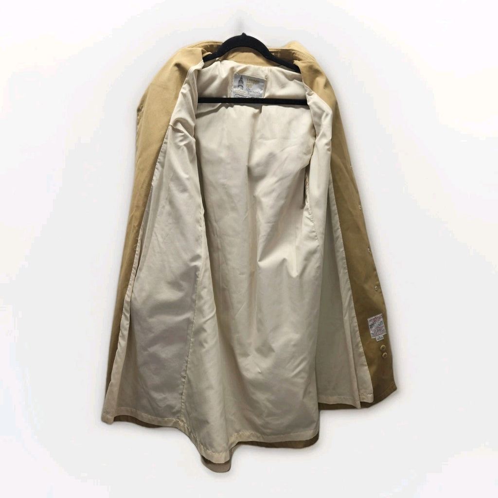 LONDON FOG 70s 80s Vintage Women's Khaki Long Trench Coat 8P Biggs Preppy Retro