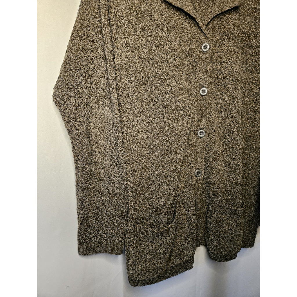 Nomadic Traders Brown Cardigan Sweater Women's Medium Button Down 100% Wool