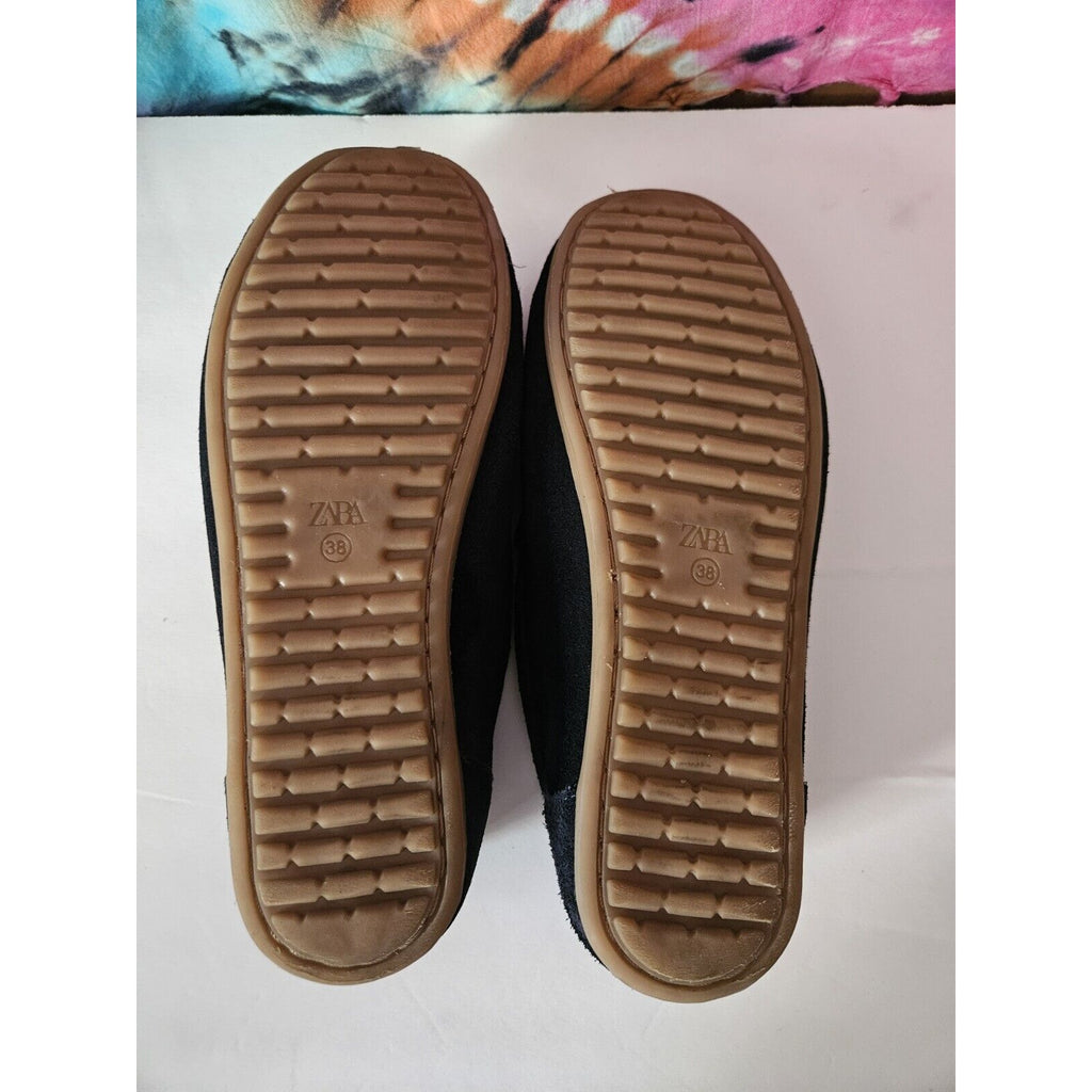 Zara Basic Collection Women's Navy Blue Slip On Loafers Size 7 EU 38