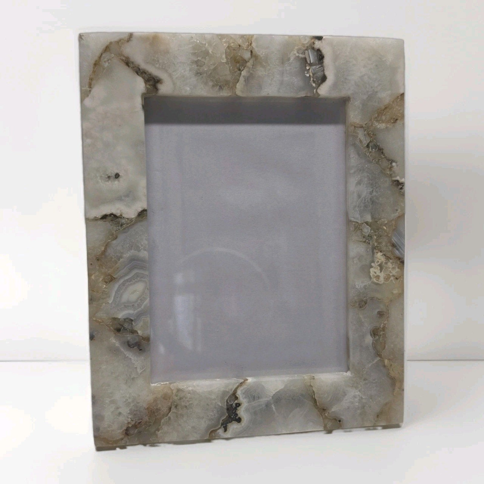 White Quartz Stone Picture Frame Natural Agate Photo Frame 5x7 Photo