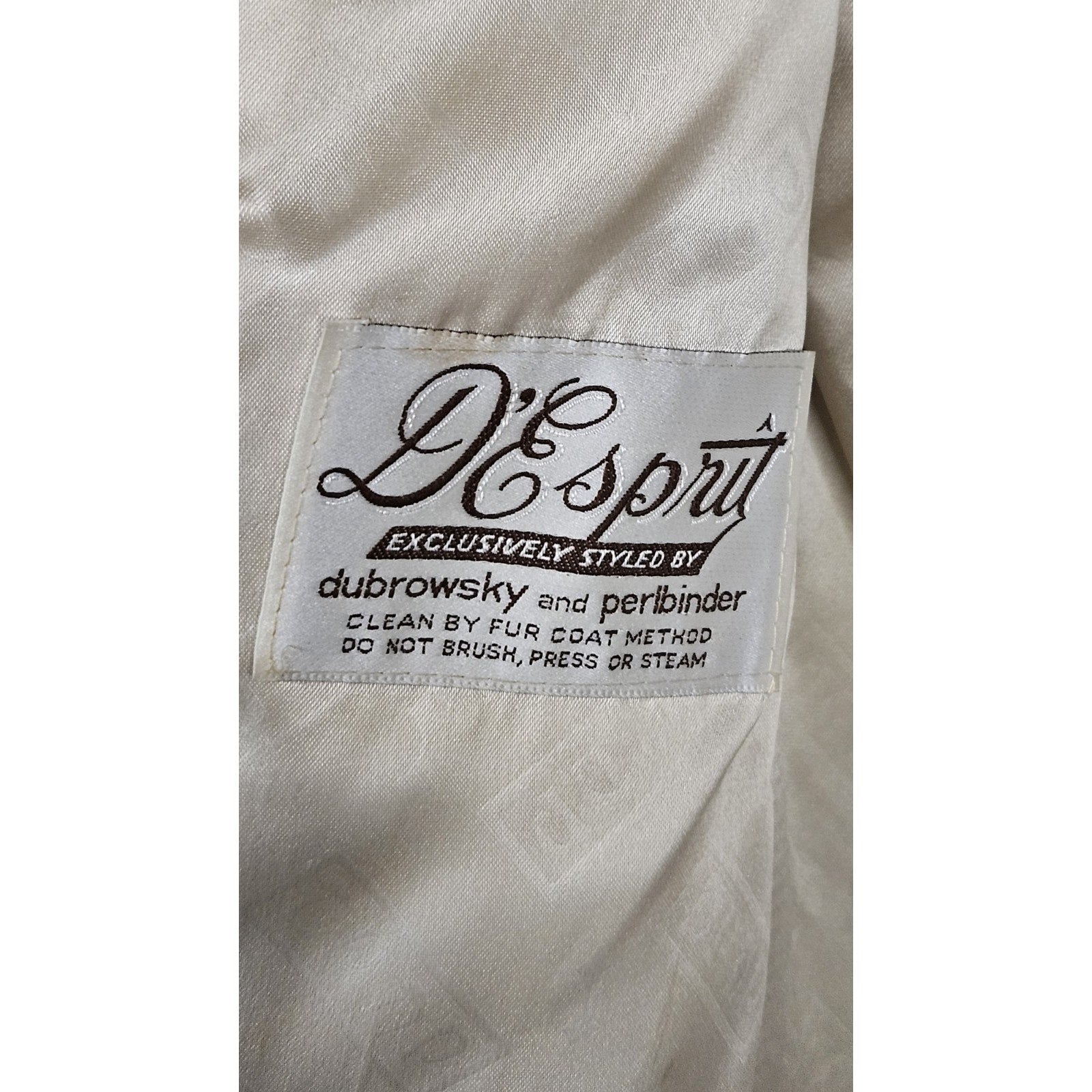 Vintage D'ESPRIT Dubrowsky & Perlbinder Faux Fur Wool Coat/Jacket Womens Size 14