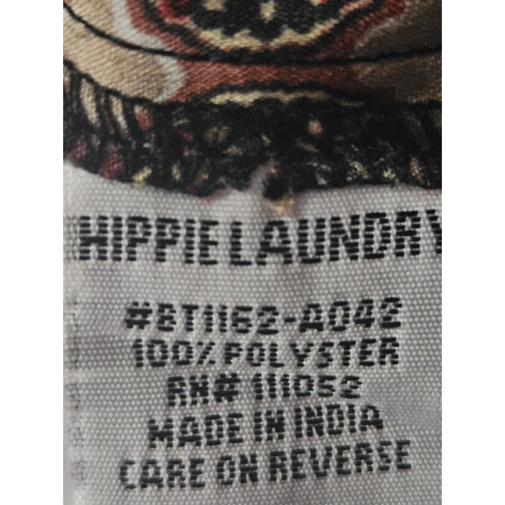Hippie Laundry Lightweight Crop Peasant Top Red, Black & Golds Womens MED