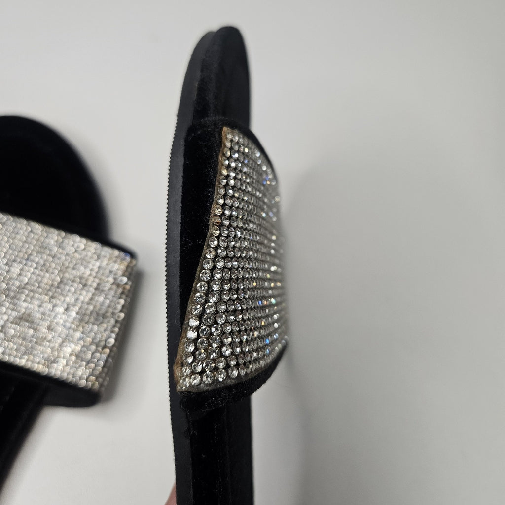 Y2K Victoria’s Secret VS Velvet Bling Slippers Slides Medium US 7/8