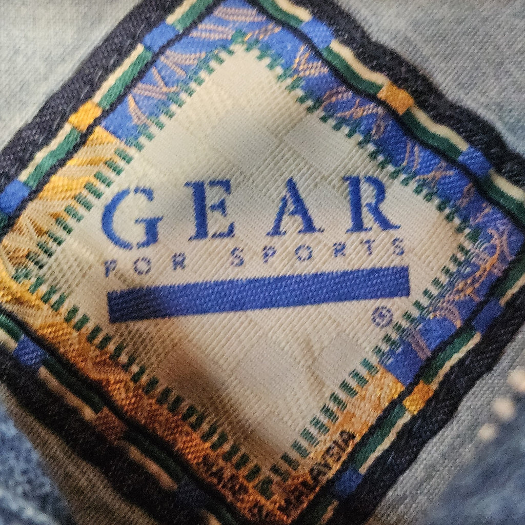 VTG 90s Coat Jacket Large Denim Oversized Puff Paint Embellished Southwestern