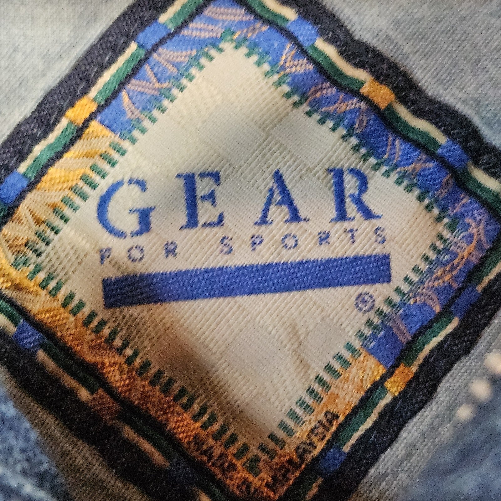 VTG 90s Coat Jacket Large Denim Oversized Puff Paint Embellished Southwestern