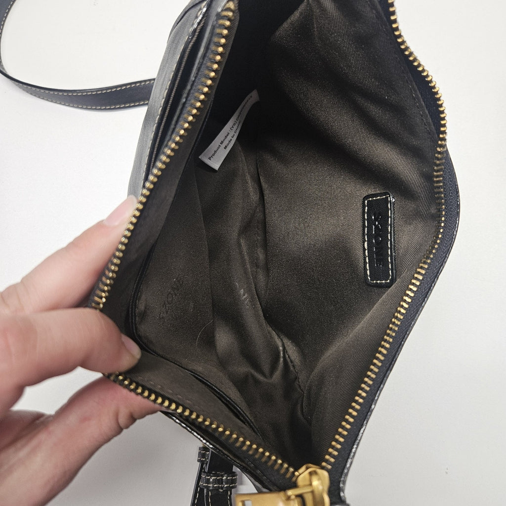 S-ZONE Small Leather Crossbody Bags for Women Cute Purses with RFID Black