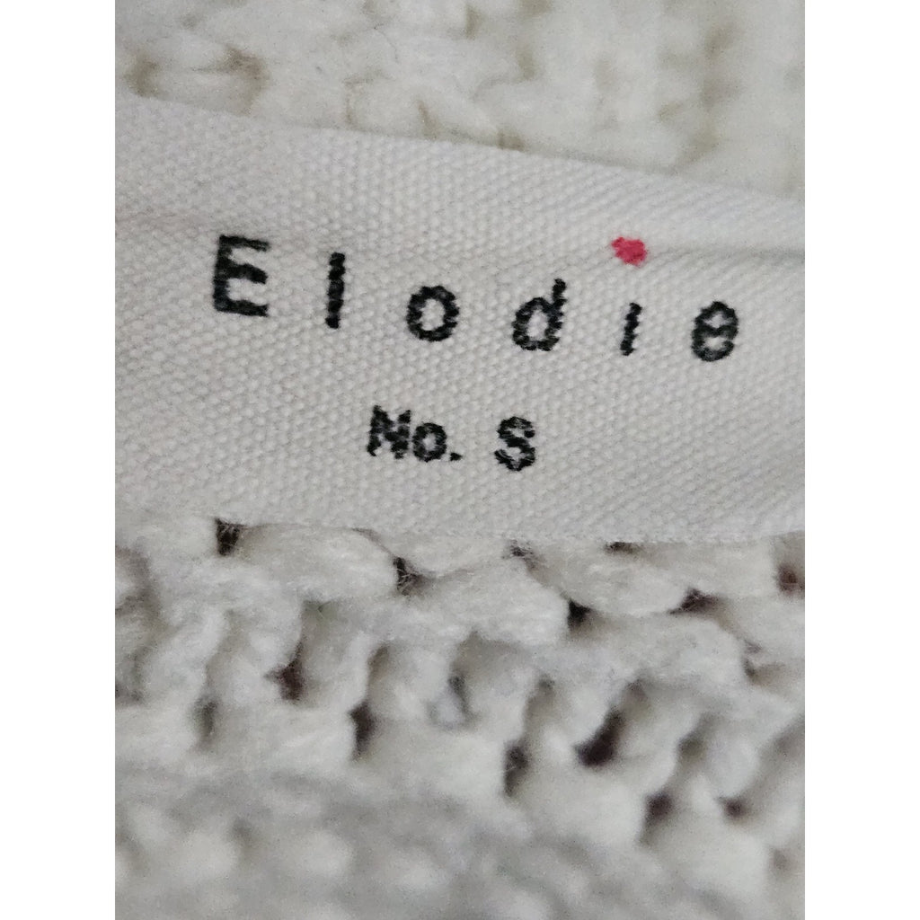 Elodie Bubble Sleeve Chunky Knit Sweater Off White Womens Small Boho Cottage
