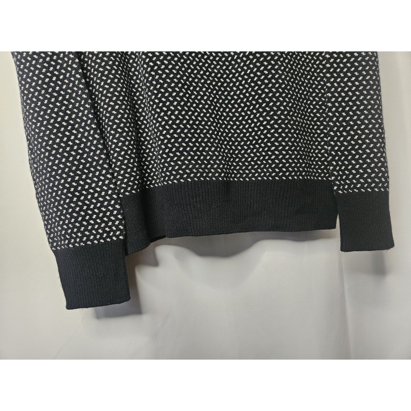 Sir Raymond Tailor Golf Sweater Mens XXL Collared Wool Made In Italy Black White