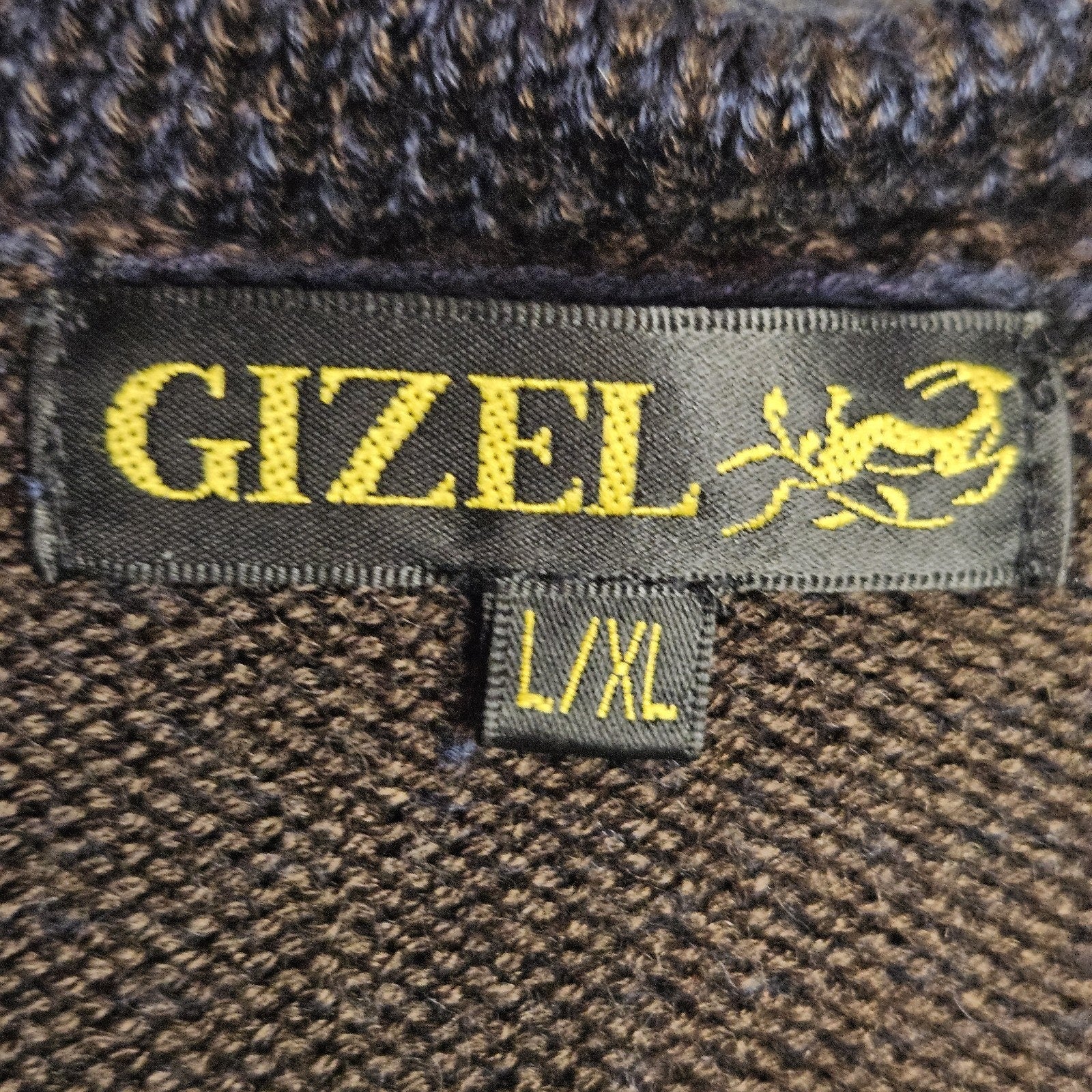 Woman’s Gizel Blue & Brown Block Design Sweater Jacket Acrylic Wool Blend L/XL