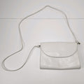 Vintage KORET 100% White Genuine Leather Crossbody Purse-B130 1960s Gold Tone