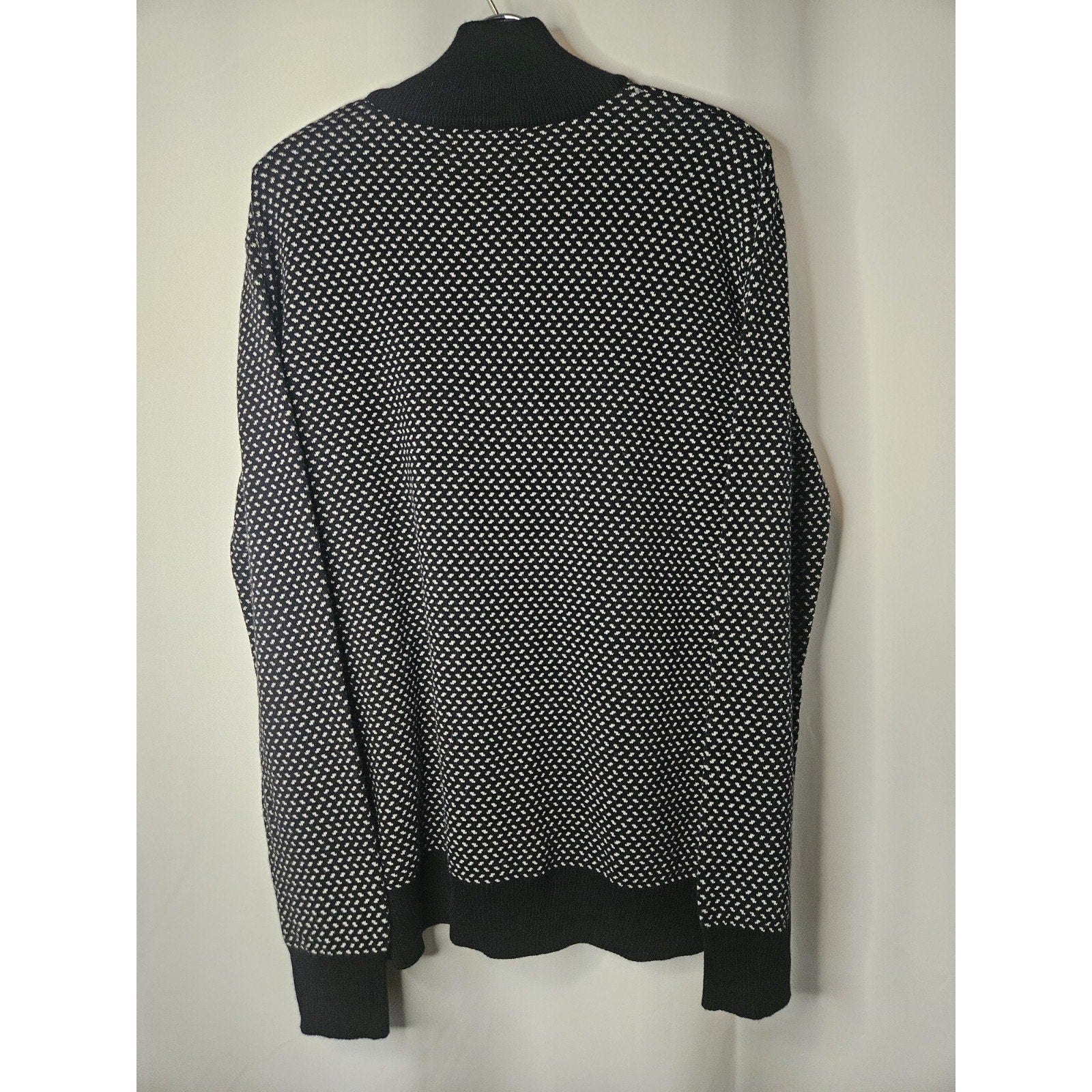 Sir Raymond Tailor Golf Sweater Mens XXL Collared Wool Made In Italy Black White