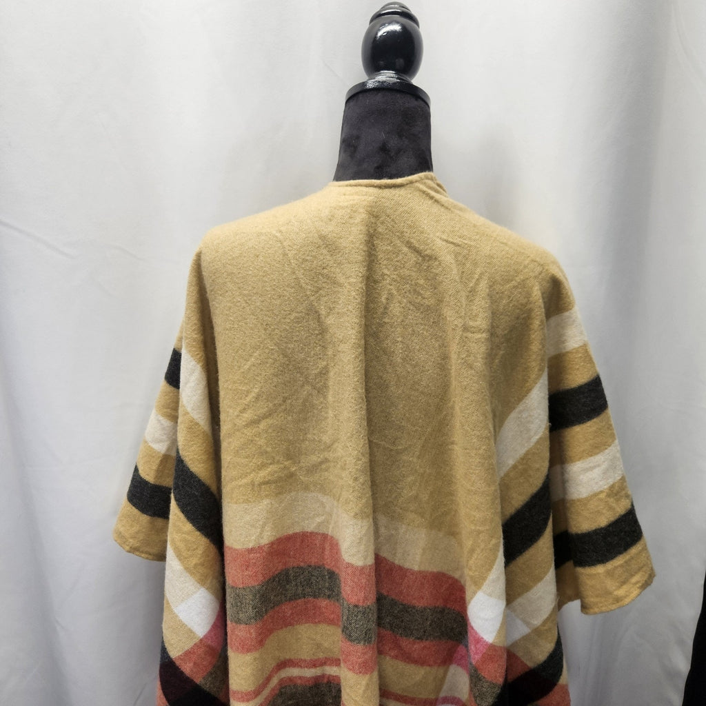 WOOLRICH Justine Cozy Blanket Wrap/Shawl Cape One Size Boho Chic Festival