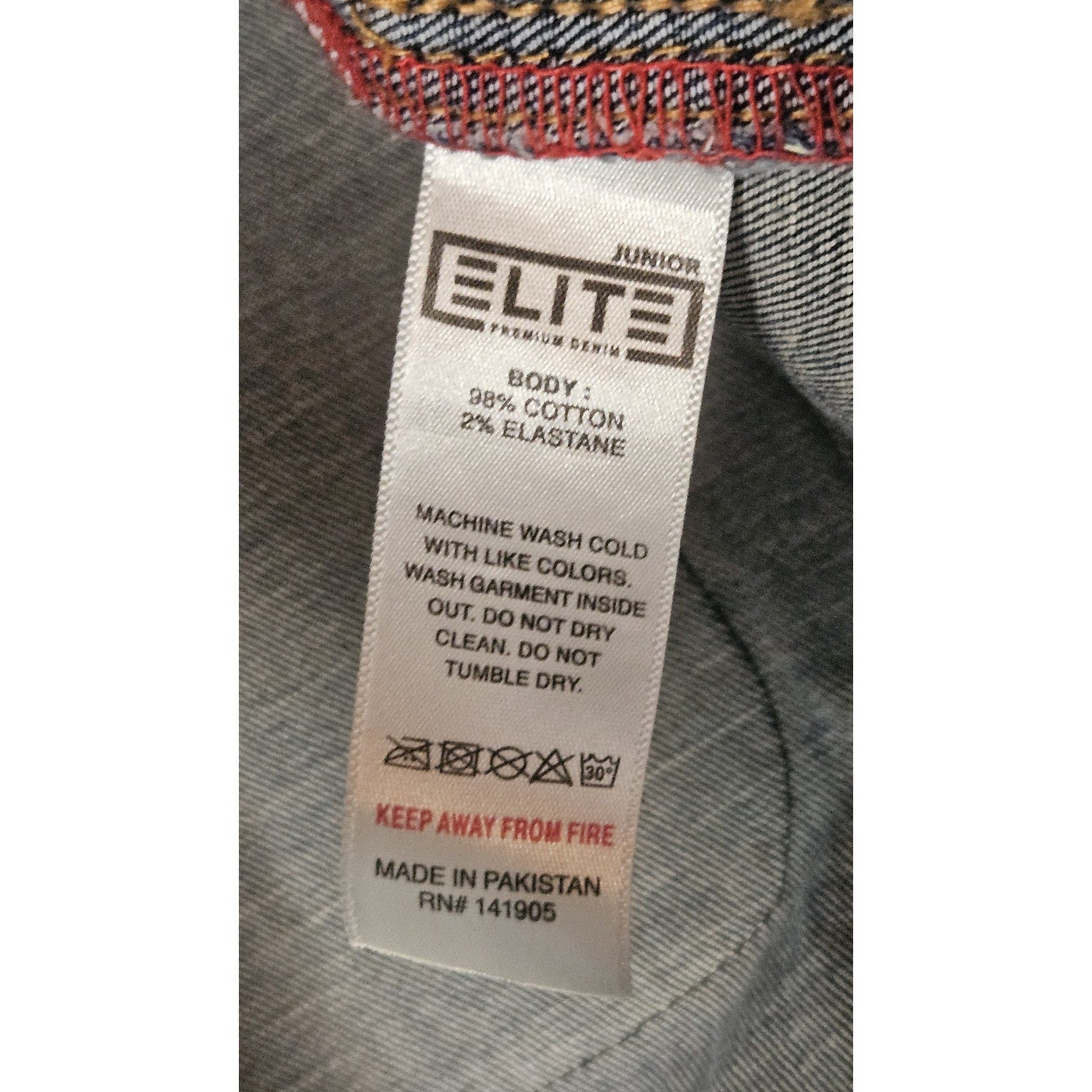 Elite Premium Denim Mocha Jacket Kids 10-12 Patches Streetwear