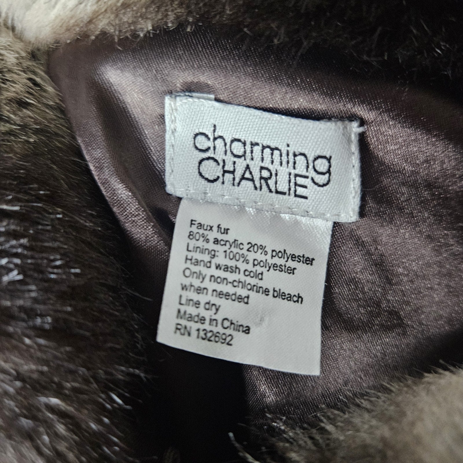 Y2K Charming Charlie Faux Fur Chinchilla Shrug Vest Cape One Size
