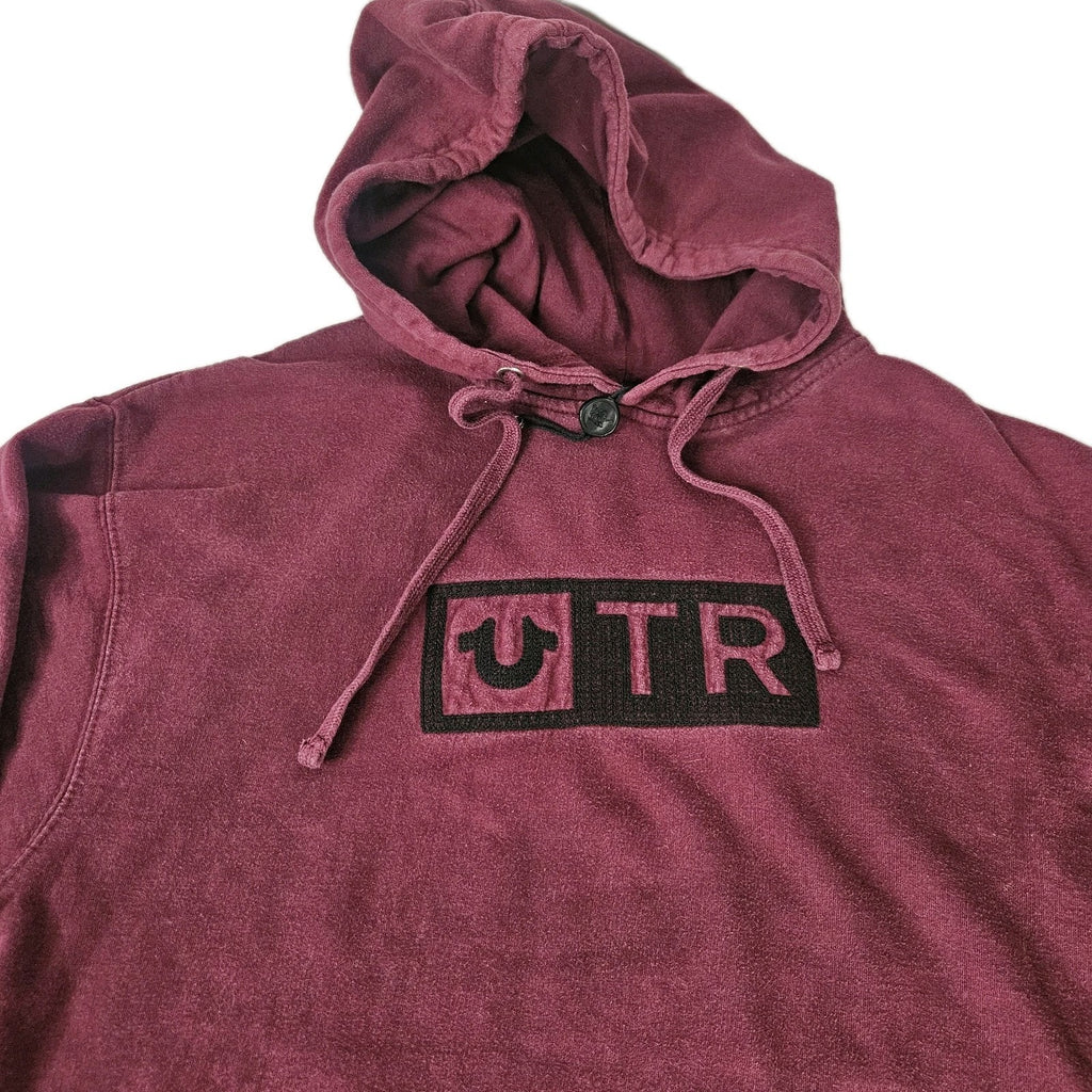 True Religion Men's Embroidered TR Box Logo Pullover Hoodie Sweatshirt Medium