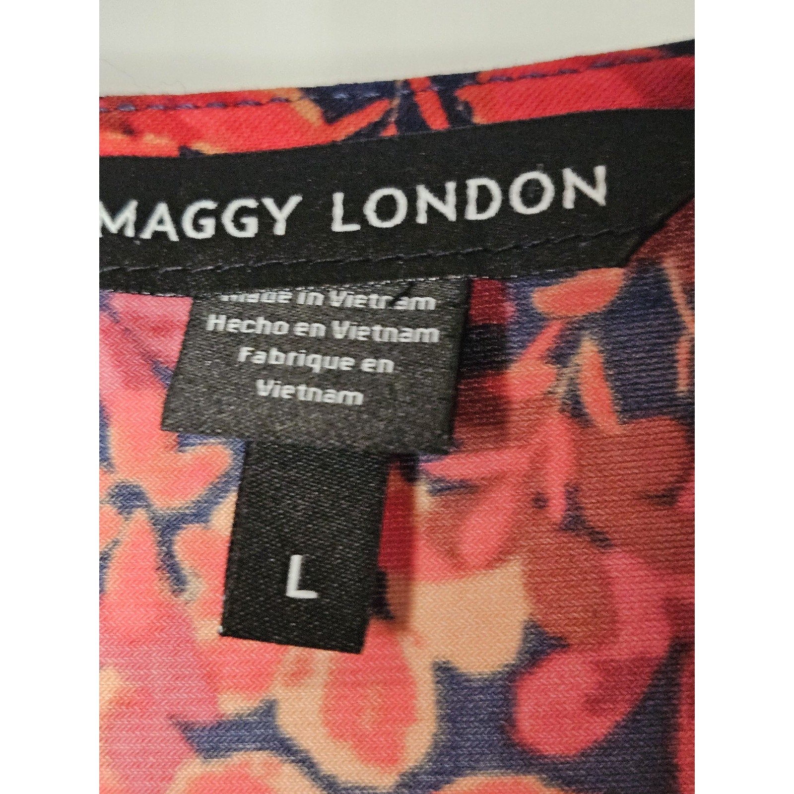 Maggy London Women Midi Dress Size L Floral Wedding Guest Party Spring Summer