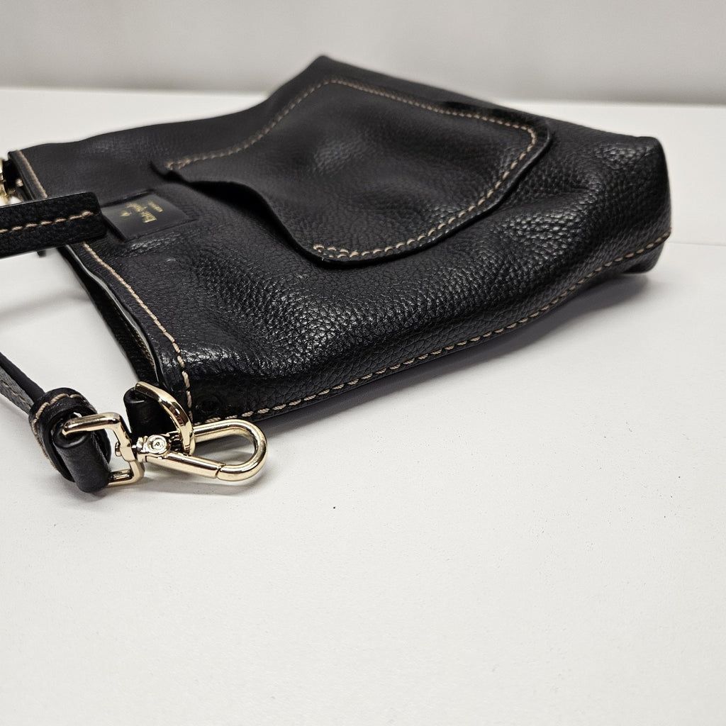 Kate Spade NY Leather Domed Crossbody Shoulder Handbag Purse Logo Classic Black