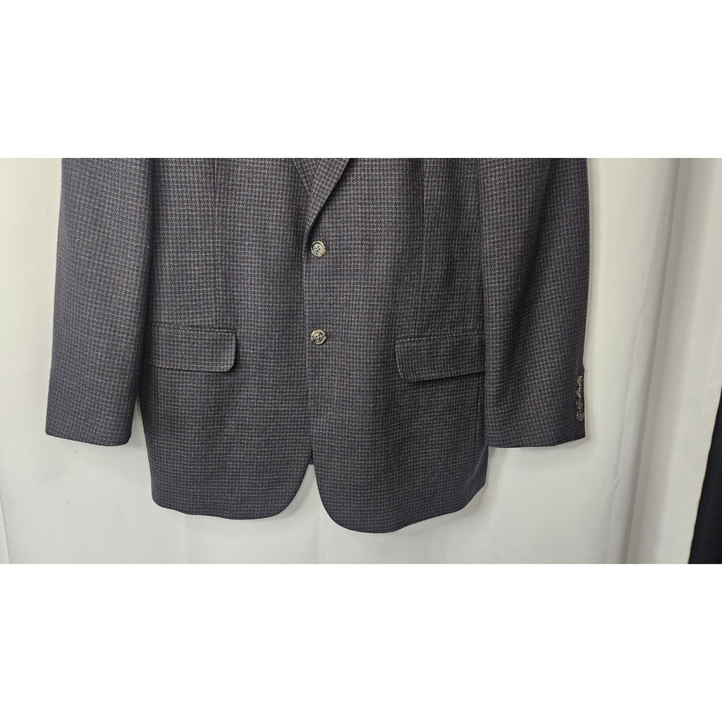 Boat House Row Mens Suit Jacket Sport Coat Blazer Gray Two Button Lambswool 42R