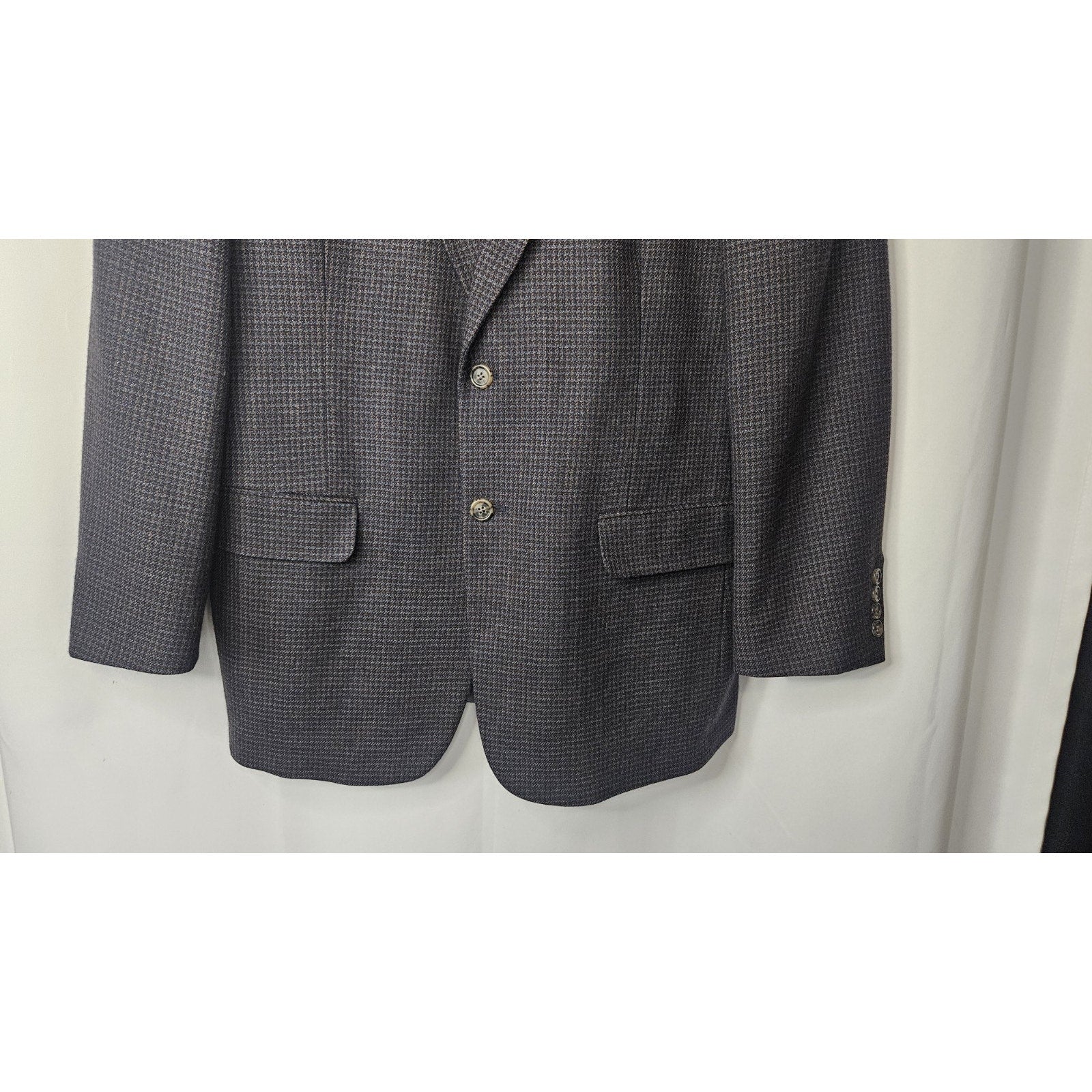 Boat House Row Mens Suit Jacket Sport Coat Blazer Gray Two Button Lambswool 42R