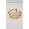 Vintage Fostoria Spool Glass Ashtray Yellow Daisy Flower 3.25" Inch Small