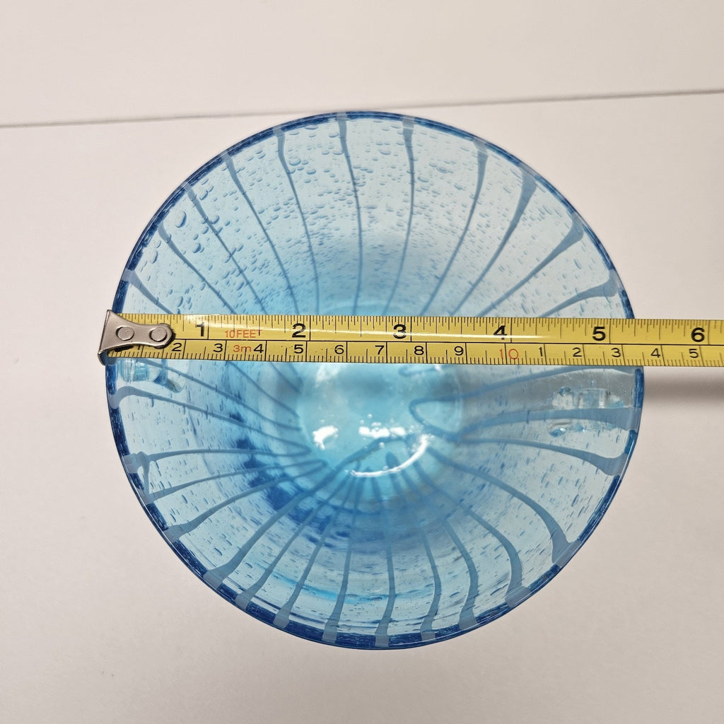 Murano Aqua Blue Art Glass Ice Bucket Bullicante Wine Chiller Coastal Decor