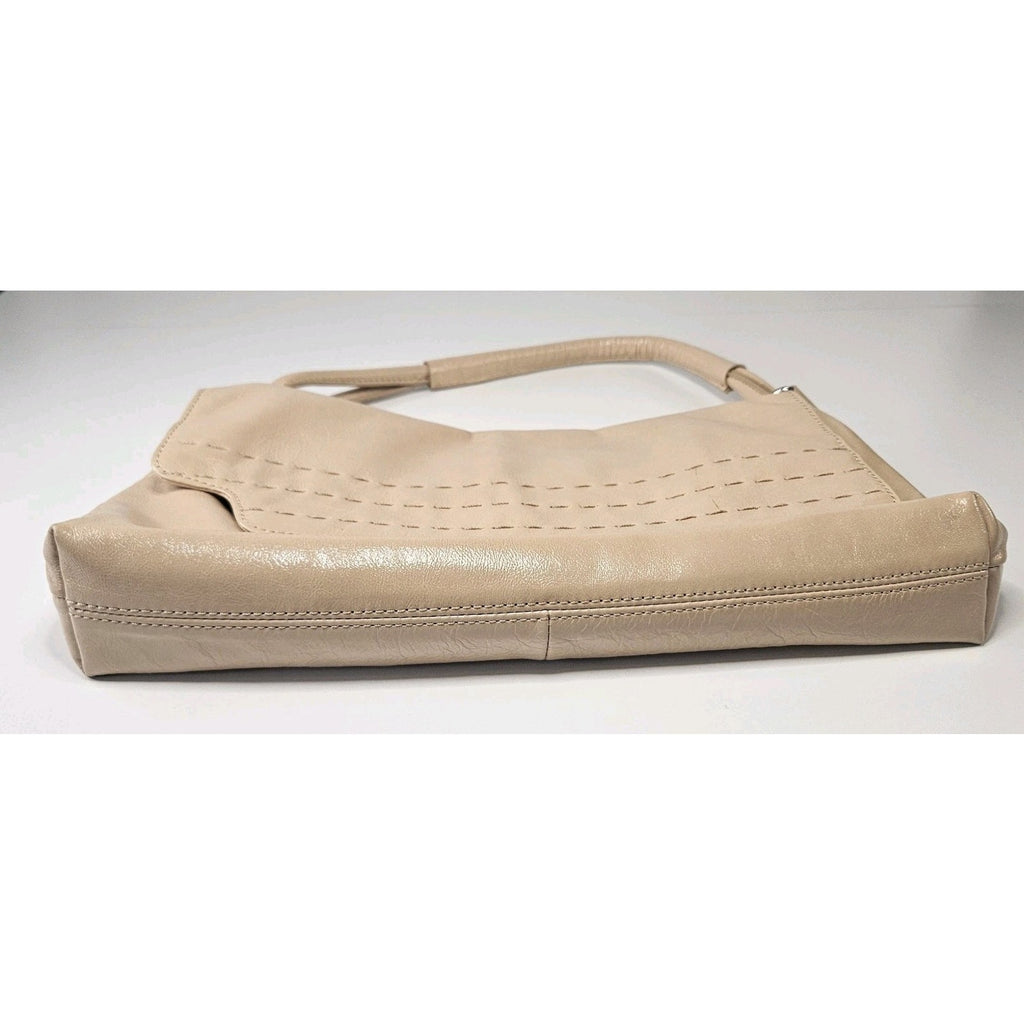 Patent Leather Handbag DONALD J PLINER Nude Mini Shoulder Bag Flap Over Purse