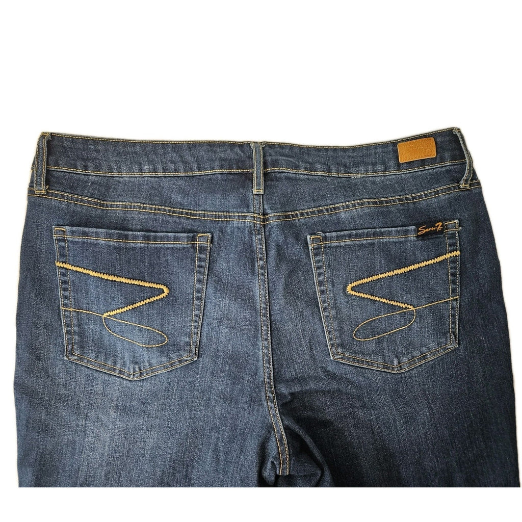 Seven7 Sunset Bermuda Shorts Womens 16 High-Rise Denim Stretch Above Knee Jeans