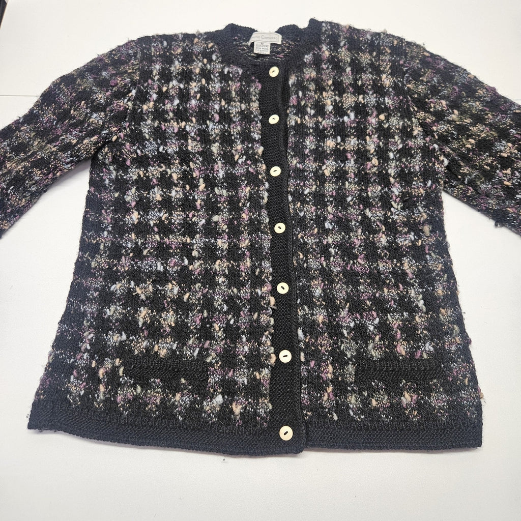 Vtg South Wool Pure Virgin Wool Handknitted Cardigan Sweater Sz M Made Uruguay