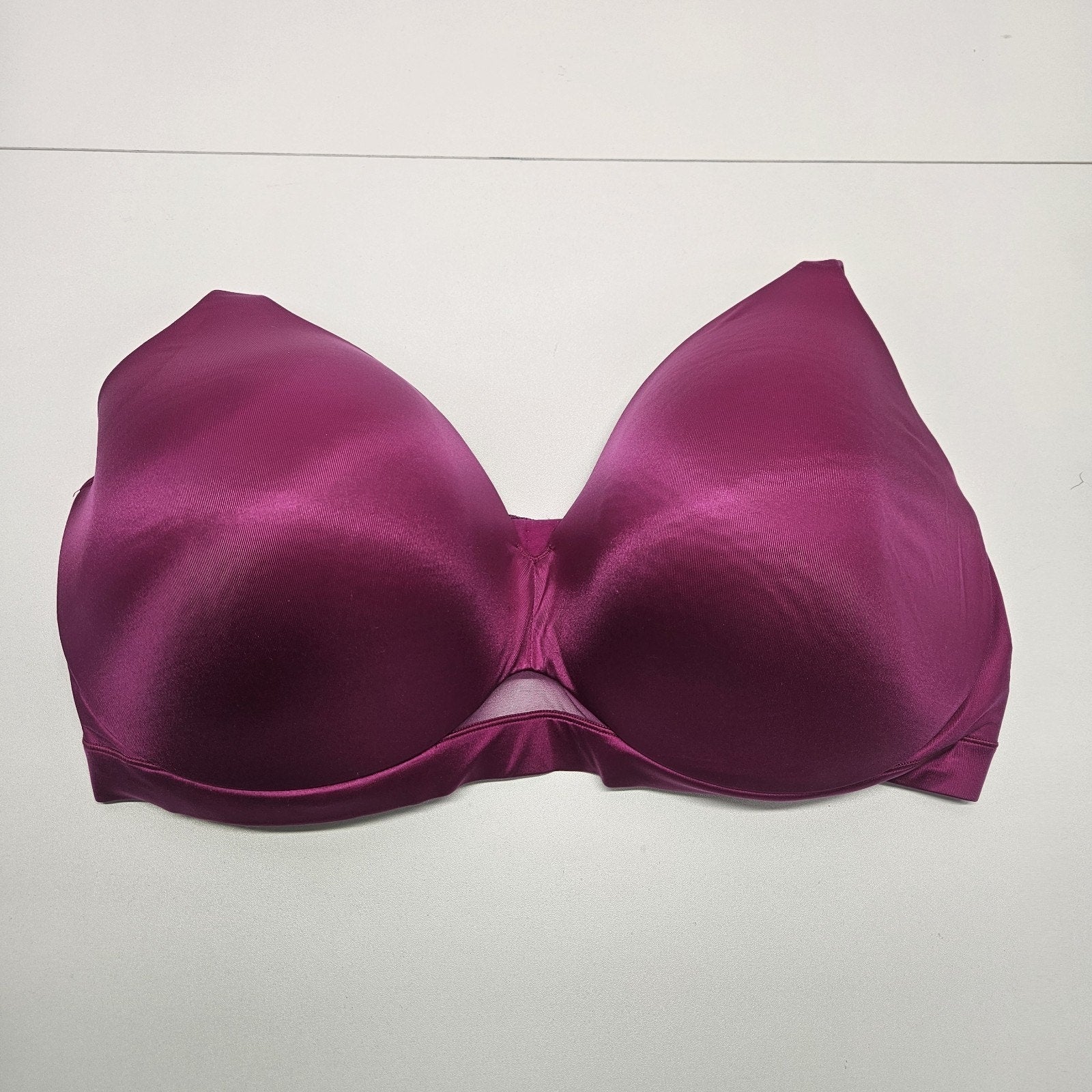 CACIQUE Magenta Pink Satin Bra Size 44H Full Coverage T Shirt Bra Everyday