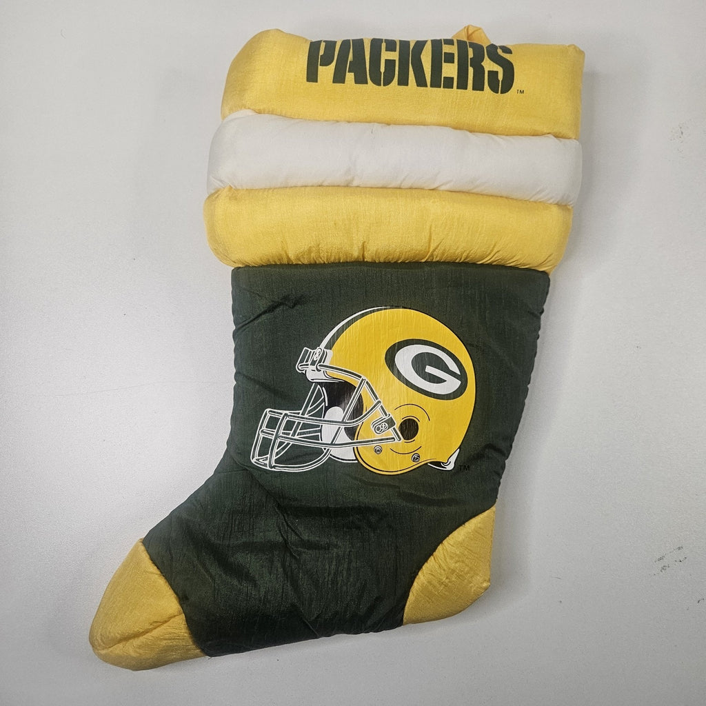 Vintage 1992 Team NFL Green Bay PACKERS Christmas Football Stocking Plush 12"