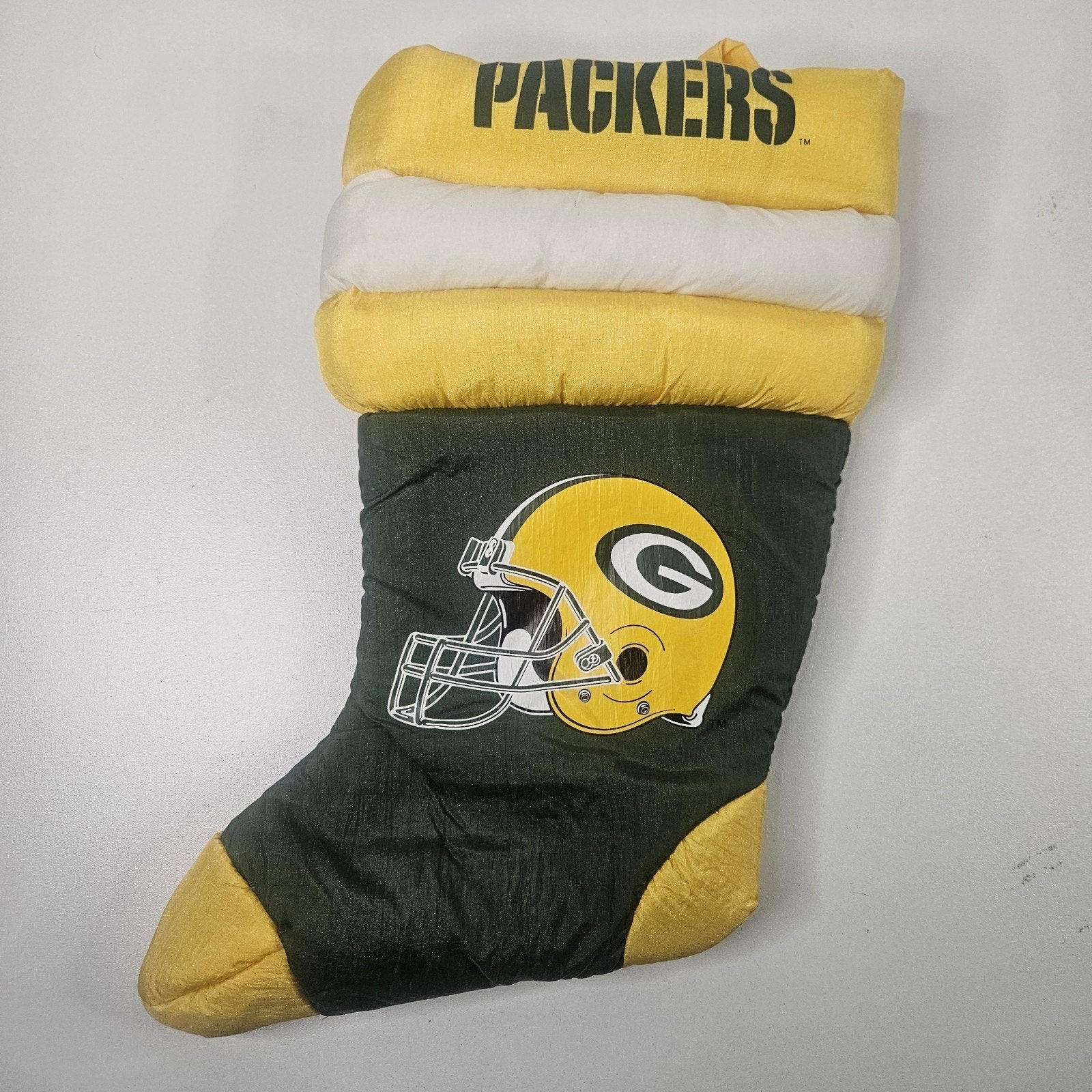Vintage 1992 Team NFL Green Bay PACKERS Christmas Football Stocking Plush 12"