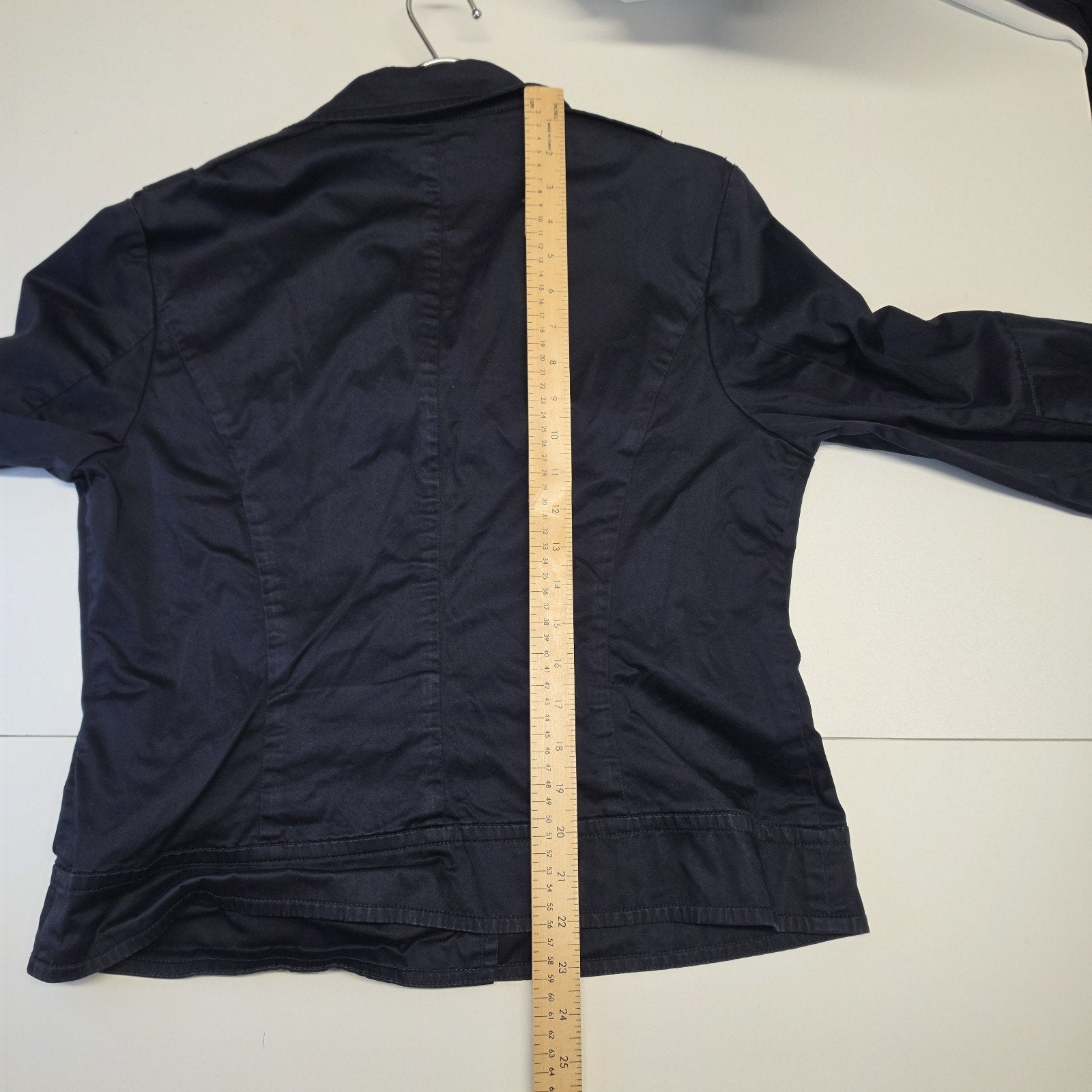 Talbots Cotton Chambray Canvas Blazer Style Jacket Womens 12 Black Overcoat