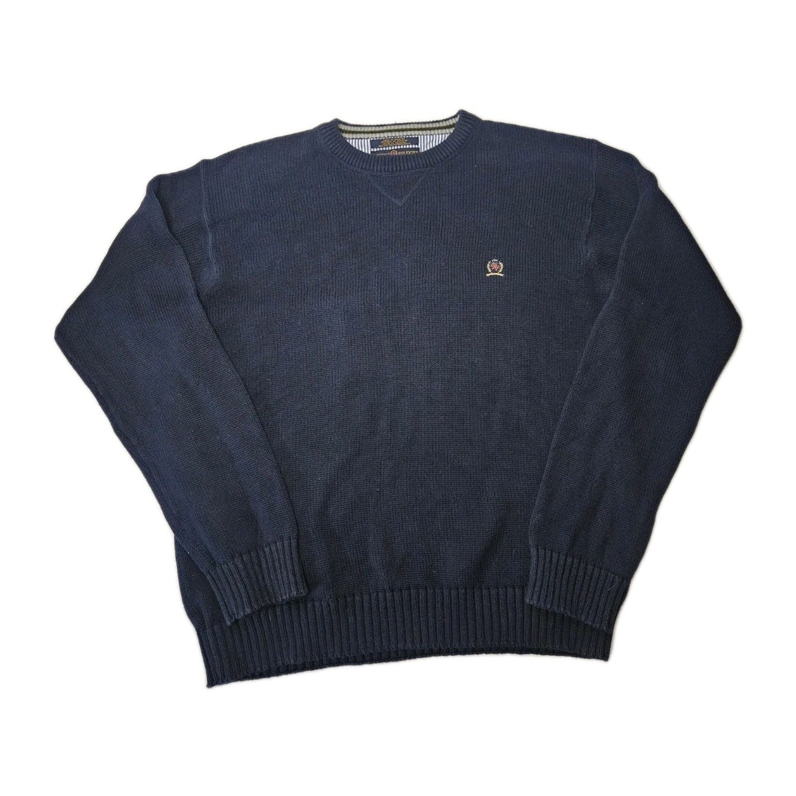 Tommy Hilfiger Mens Blue Knit Long Sleeve Sweater Size XL