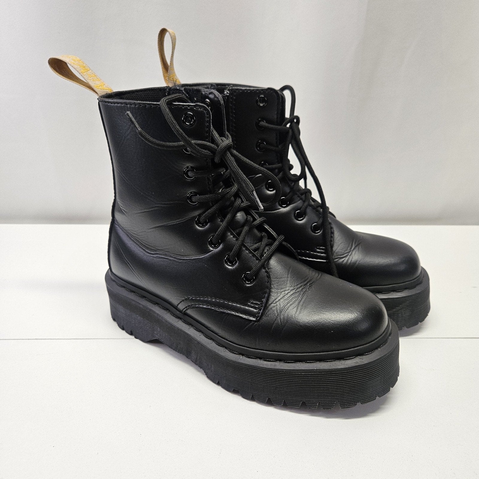 Dr. Martens V Jadon II Mono Platform Black Vegan Unisex Boot Mns 7 Womns 8