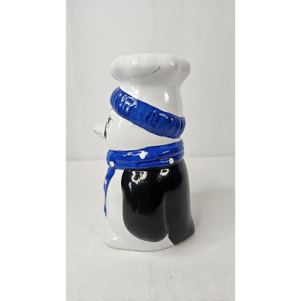 Retro Penguin with Chef Hat Vintage Penguin Ceramic Figurine Vase Winter Kitchen