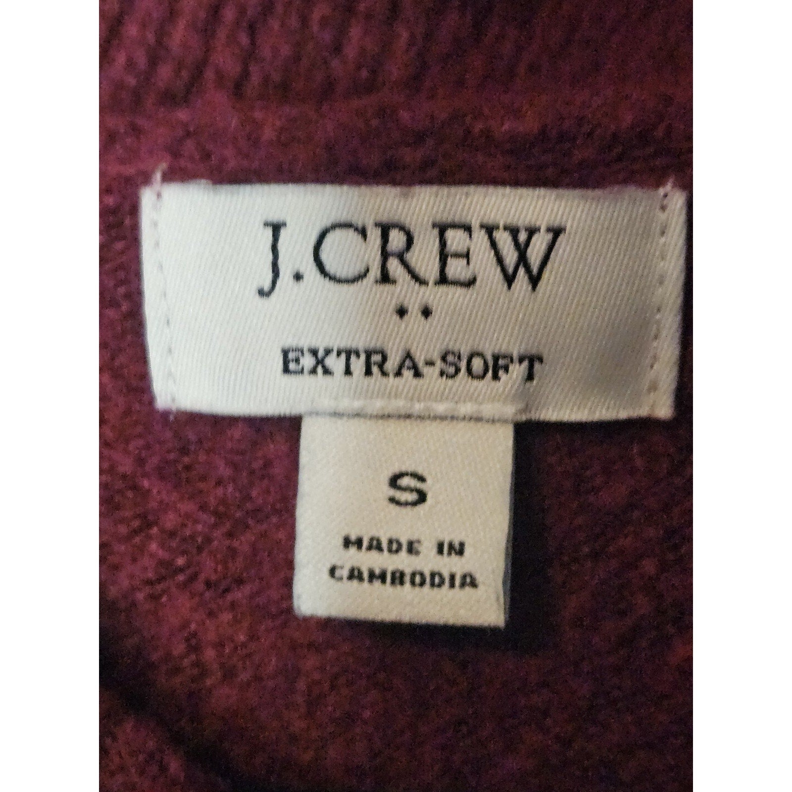 J. Crew Sweater Dress Supersoft Balloon Long Sleeve Burgundy Small Cowl Neck