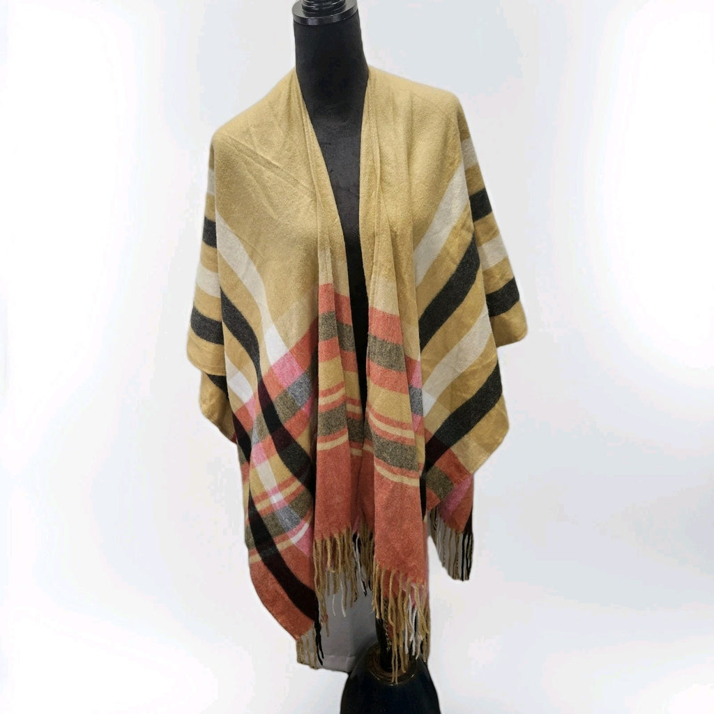 WOOLRICH Justine Cozy Blanket Wrap/Shawl Cape One Size Boho Chic Festival