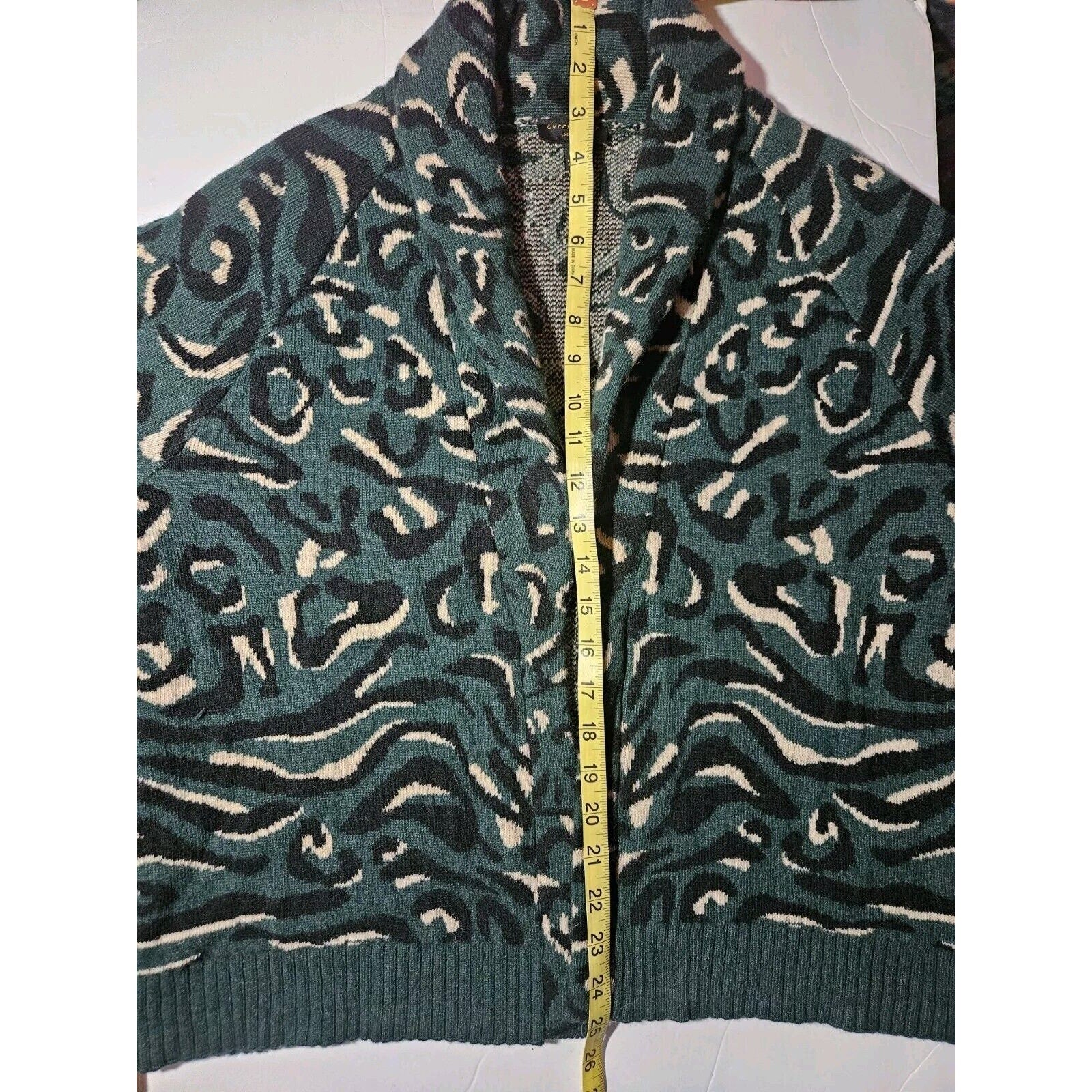 Anthropologie Current Air Blakely Cardigan Wool Blend Medium Preppy Boxy Sweater