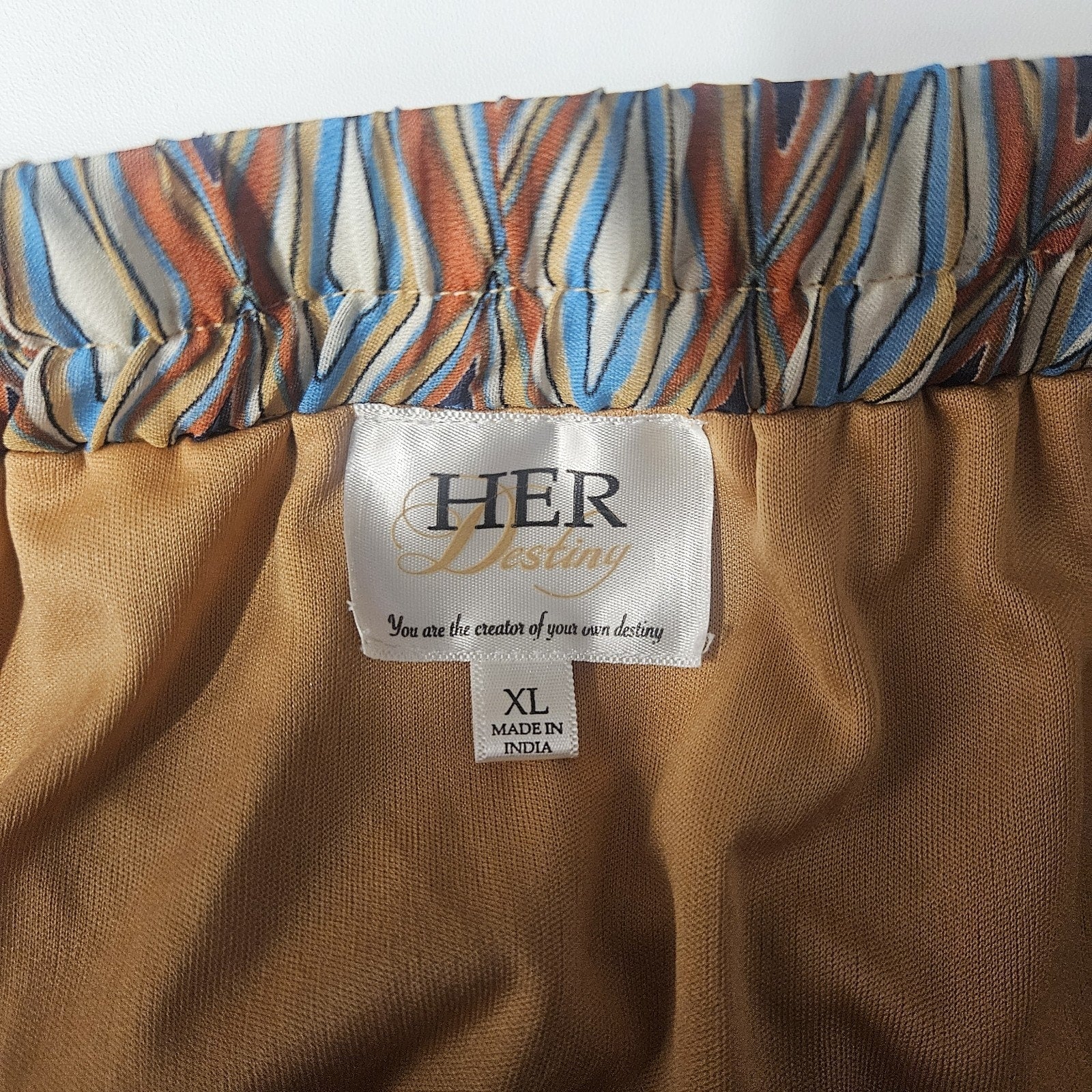 Her Pleated All Over Print Rayon Skirt Size XL Side Button PullOn Boho Geometric