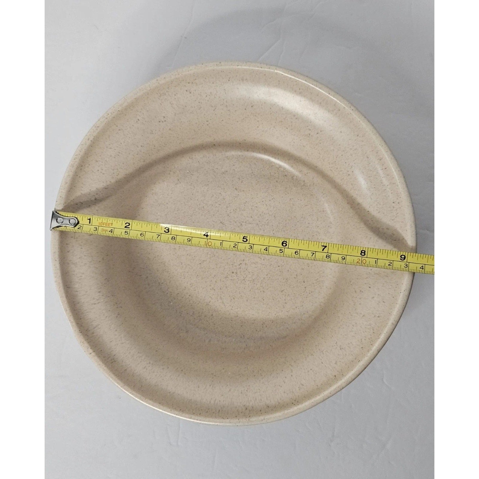 Vintage McCoy Pottery Tan Speckled Serving Bowl #593 Made in USA Cali Original