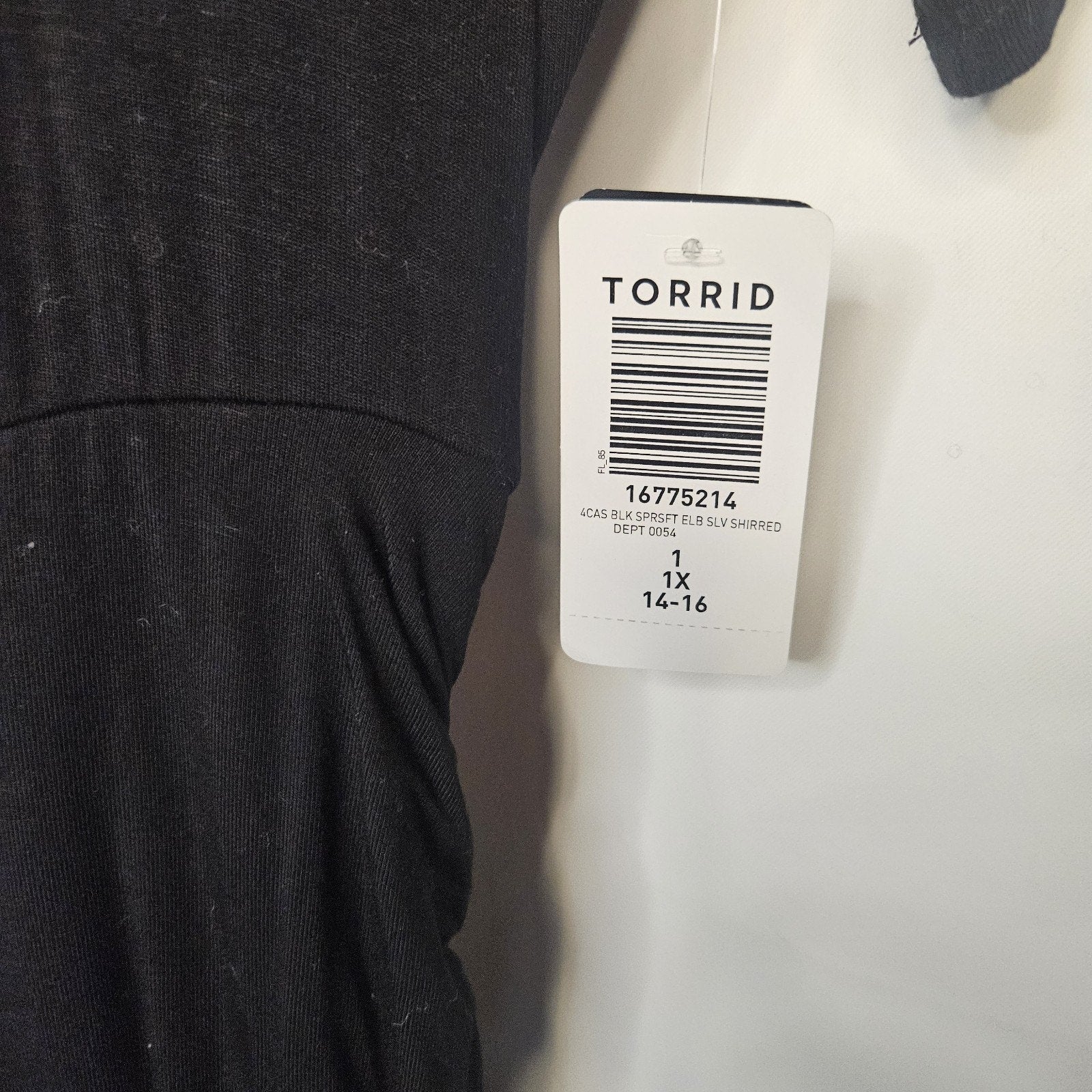 Torrid NEW Ruched Super Soft Elbow Sleeve Bodycon Dress Black Comfy Sz 1X